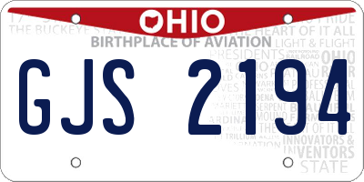 OH license plate GJS2194