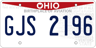 OH license plate GJS2196