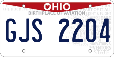 OH license plate GJS2204
