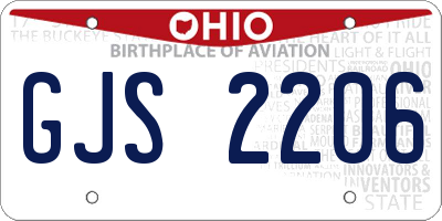 OH license plate GJS2206