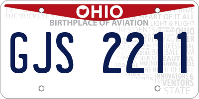 OH license plate GJS2211
