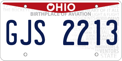 OH license plate GJS2213