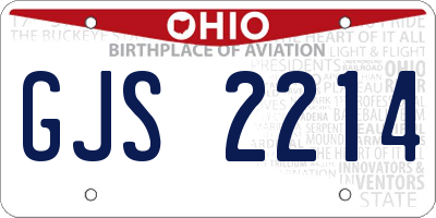 OH license plate GJS2214