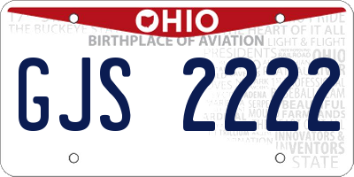 OH license plate GJS2222
