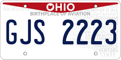 OH license plate GJS2223