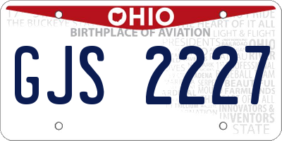 OH license plate GJS2227