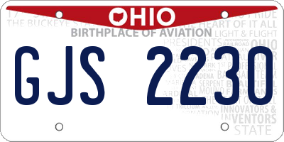 OH license plate GJS2230