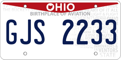 OH license plate GJS2233