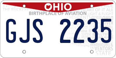 OH license plate GJS2235