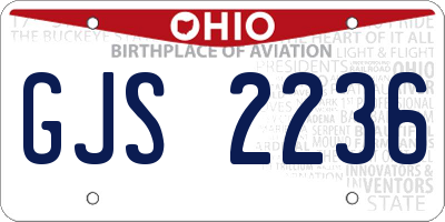 OH license plate GJS2236