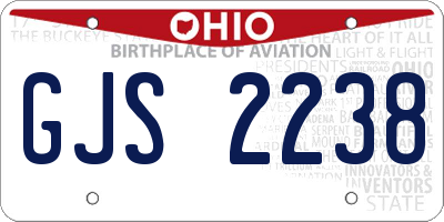 OH license plate GJS2238
