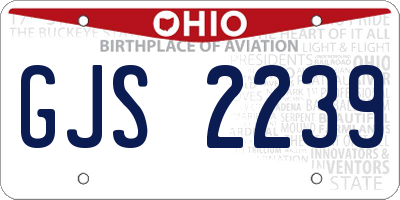 OH license plate GJS2239