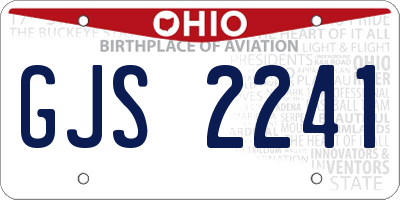 OH license plate GJS2241