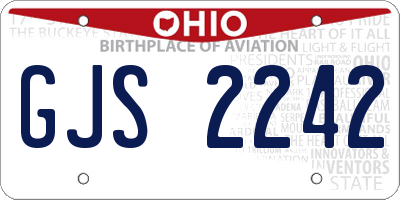 OH license plate GJS2242
