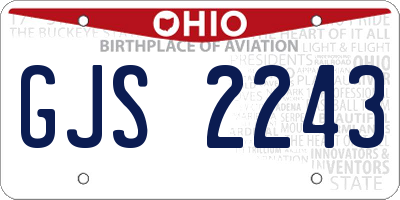 OH license plate GJS2243