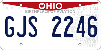 OH license plate GJS2246