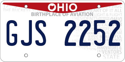OH license plate GJS2252