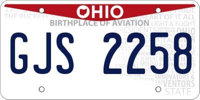 OH license plate GJS2258