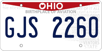 OH license plate GJS2260