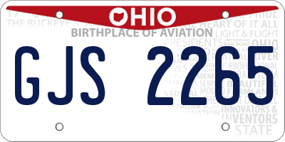 OH license plate GJS2265