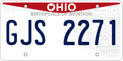OH license plate GJS2271