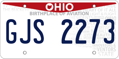 OH license plate GJS2273