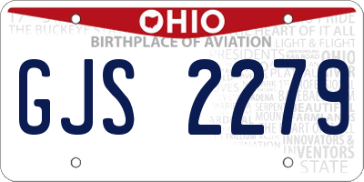 OH license plate GJS2279