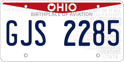 OH license plate GJS2285