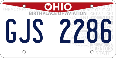 OH license plate GJS2286
