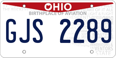 OH license plate GJS2289