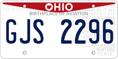 OH license plate GJS2296