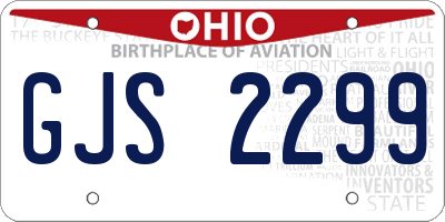 OH license plate GJS2299