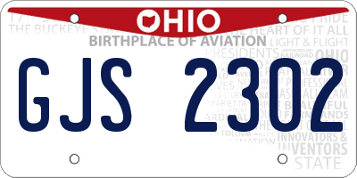 OH license plate GJS2302
