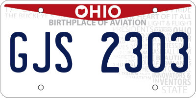 OH license plate GJS2303