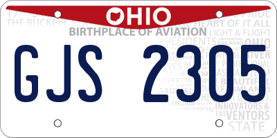 OH license plate GJS2305
