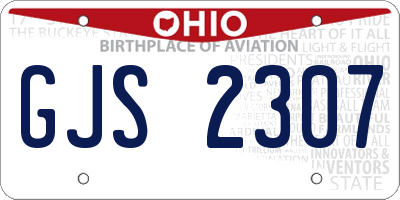 OH license plate GJS2307