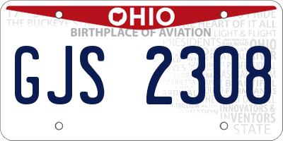 OH license plate GJS2308