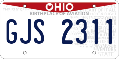OH license plate GJS2311