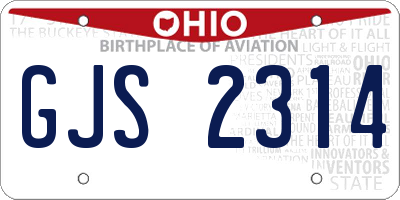 OH license plate GJS2314