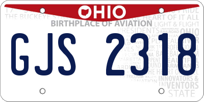 OH license plate GJS2318