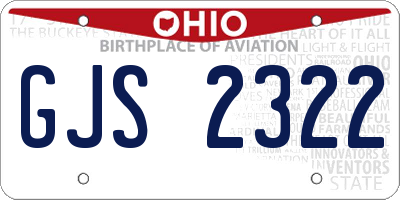OH license plate GJS2322