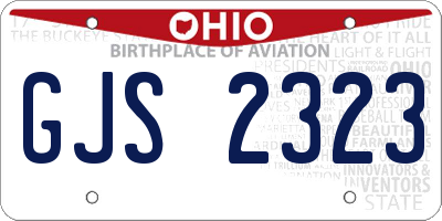 OH license plate GJS2323