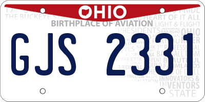 OH license plate GJS2331
