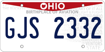 OH license plate GJS2332
