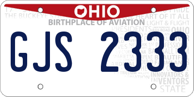 OH license plate GJS2333