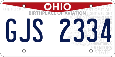 OH license plate GJS2334