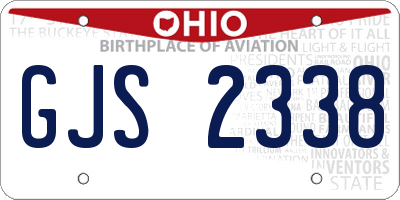 OH license plate GJS2338