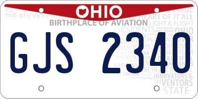 OH license plate GJS2340
