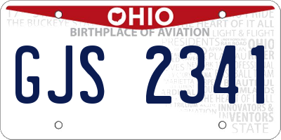 OH license plate GJS2341