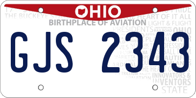 OH license plate GJS2343